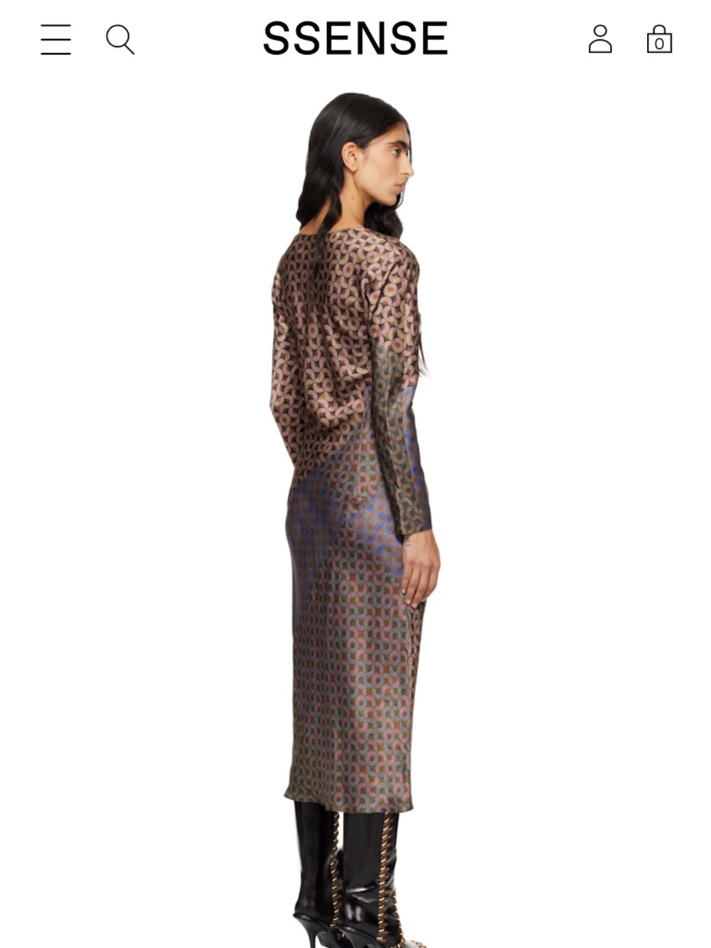 Dries Van Noten Multicolor Patterned Long-Sleeve Midi Dress NWT - Picture 3 of 3